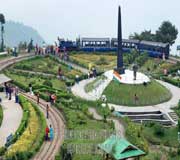 Train at Batasia Loop, Darjeeling